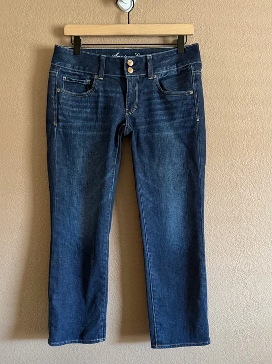 American Eagle Artist Straight Leg Low Rise Jeans Size 6 - Picture 1 of 11